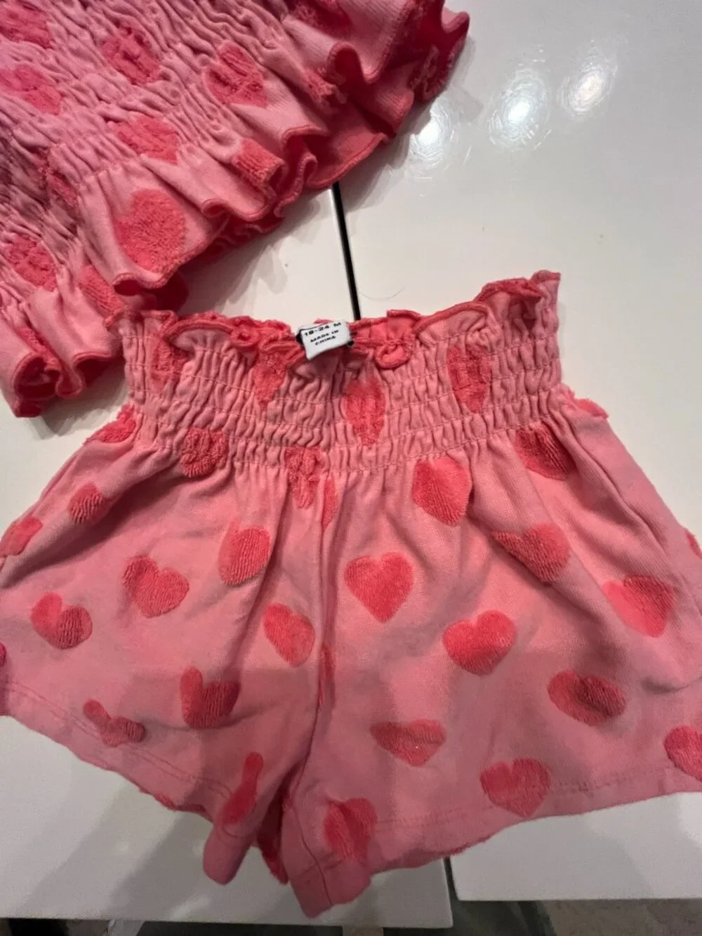 Splendid Heart Tank Shorts Set  (Size 18 24M)  2 pieces  Cotton Blend